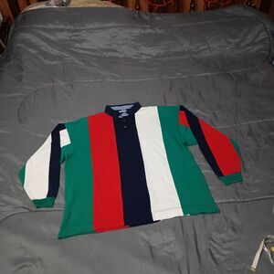 Vintage 955 Originals XL/XXL Rugby Polo Shirt 90s Colorblock Hip-Hop Streetwear